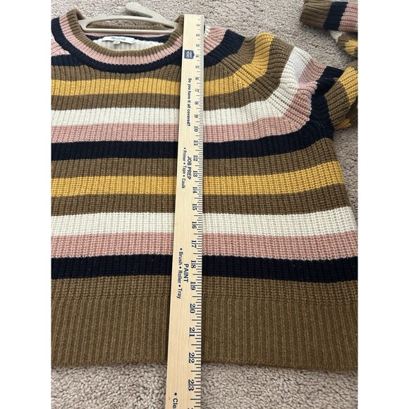 Madewell Striped Tilden Pullover Sweater Size XL  Merino Wool Blend - Picture 7 of 12